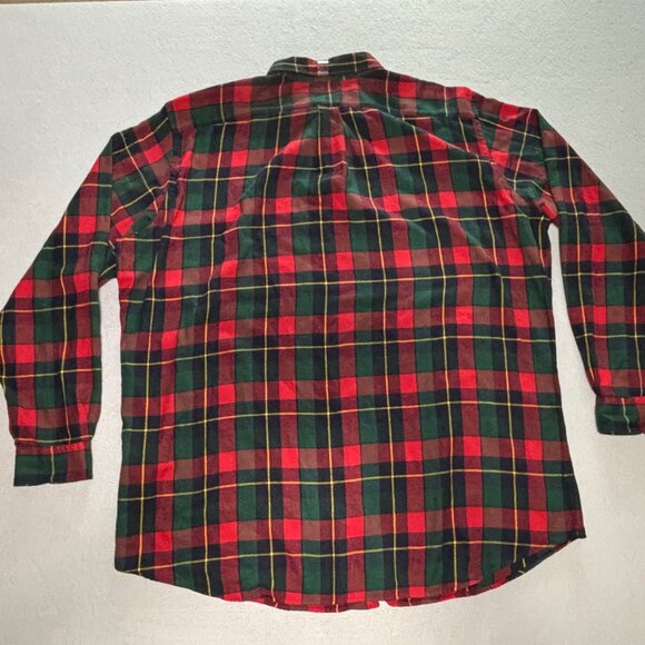 Polo Ralph Lauren Classic Fit Flannel Shirt Red Green Plaid Pony XXLT / 2XLT - Picture 7 of 8